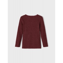 NAME IT Mini Wang Nål Uld Bluse - Red Mahogany