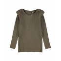 NAME IT Mini Lise Slim Bluse - Stone Gray