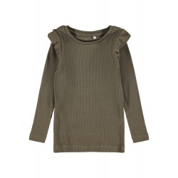 NAME IT Mini Lise Slim Bluse - Stone Gray
