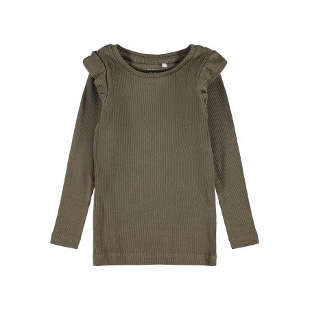 NAME IT Mini Lise Slim Bluse - Stone Gray