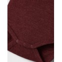 Name It Mini Wool Needle l/s bodystocking - Red Mahogany