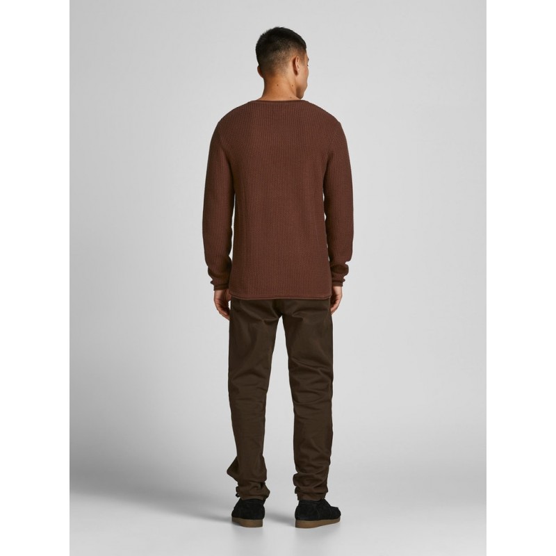 JACK & JONES BLUCARLOS CREWNECK SWEATSHIRT - CINNAMON
