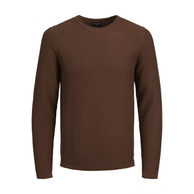 JACK & JONES BLUCARLOS CREWNECK SWEATSHIRT - CINNAMON