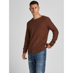 JACK & JONES BLUCARLOS CREWNECK SWEATSHIRT - CINNAMON