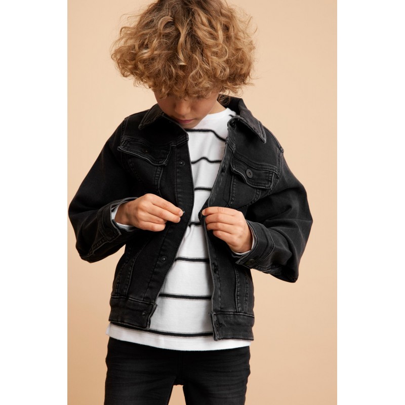 Køb NAME IT KIDS SWEAT DENIM JAKKE - SORT | Online på Thebestbuy.dk