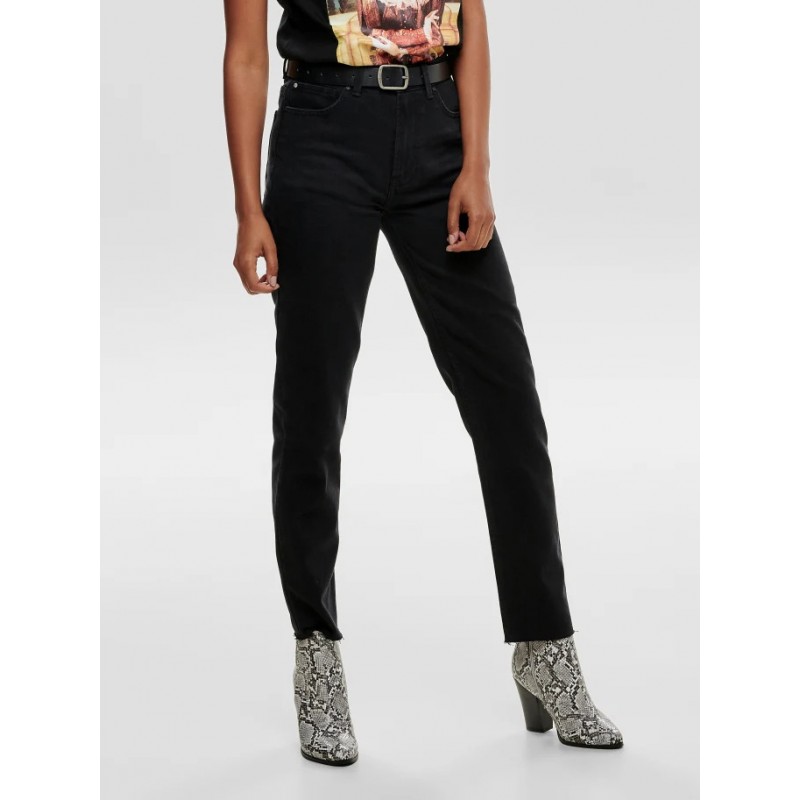 ONLY Emily HW Straight Fit Jeans - Black Denim