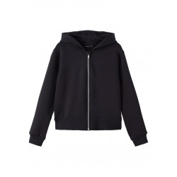 LMTD pige - Opal langærmet kort sweat lynlås cardigan - Sort