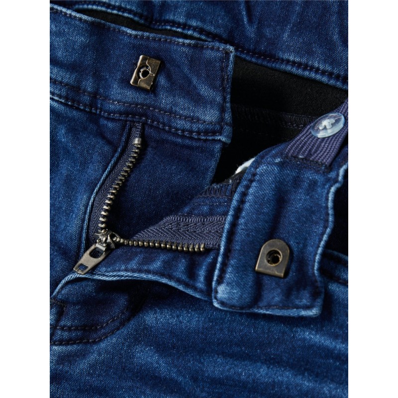 NAME It Kids Ryan Denim Timian Fleece Jeans - Dark Blue Denim