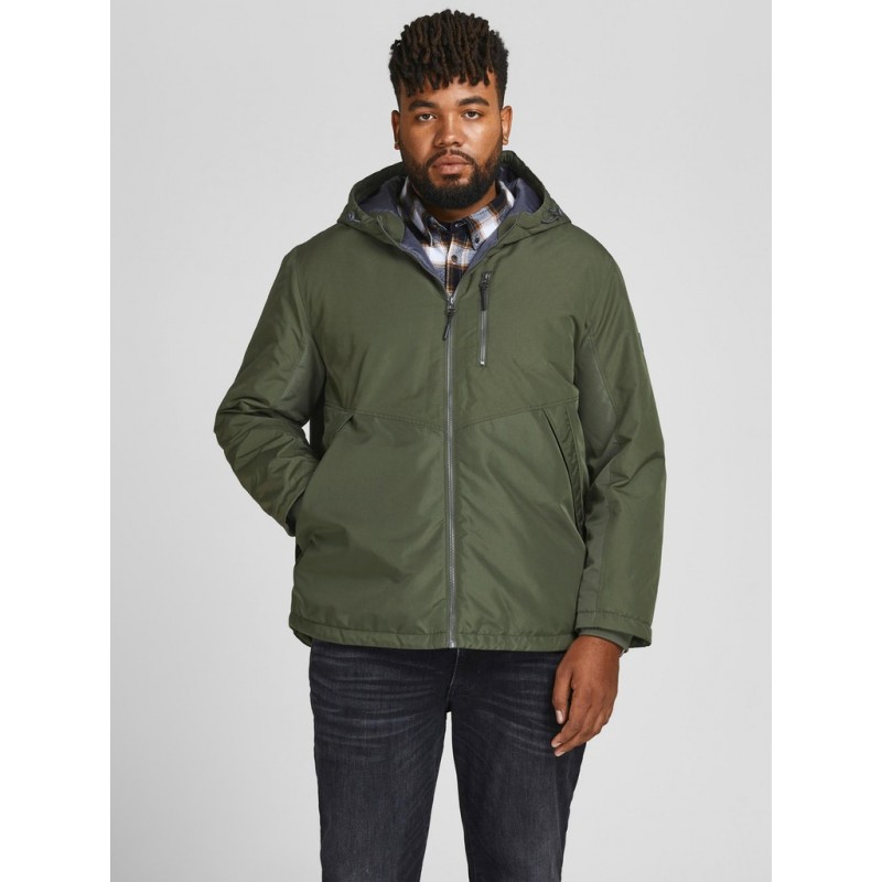 JACK & JONES PLUS JAKKE MED HÆTTE - Forest Night