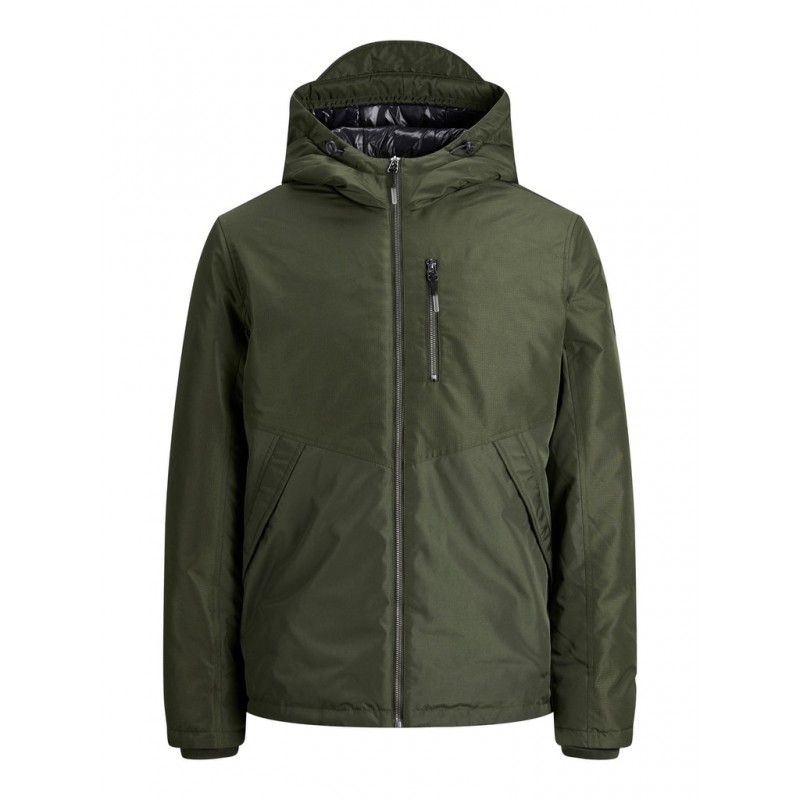 JACK & JONES PLUS JAKKE MED HÆTTE - Forest Night