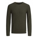 JACK & JONES BLUCARLOS CREWNECK SWEATSHIRT - OLIVE NIGHT