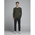 JACK & JONES BLUCARLOS CREWNECK SWEATSHIRT - OLIVE NIGHT