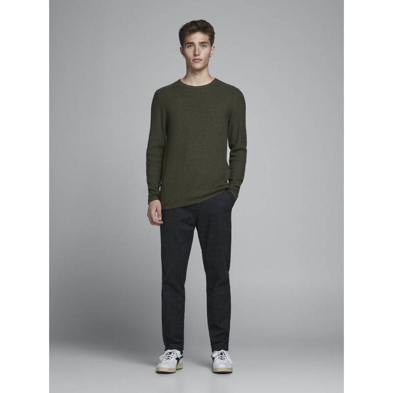 JACK & JONES BLUCARLOS CREWNECK SWEATSHIRT - OLIVE NIGHT