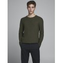 JACK & JONES BLUCARLOS CREWNECK SWEATSHIRT - OLIVE NIGHT