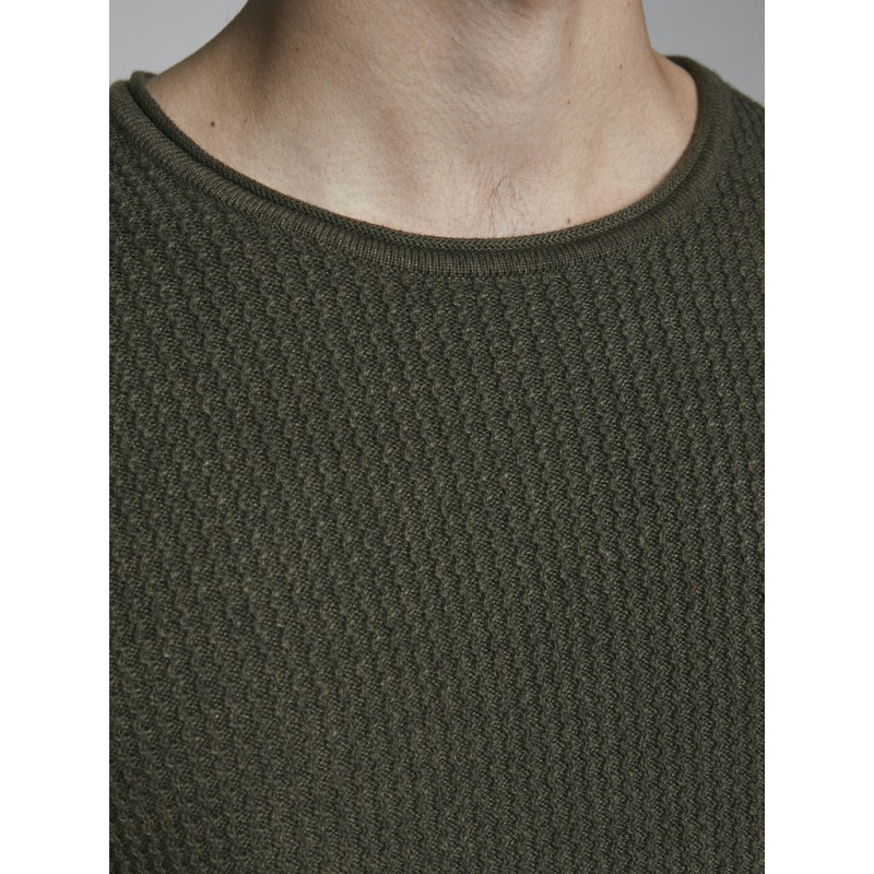 JACK & JONES BLUCARLOS CREWNECK SWEATSHIRT - OLIVE NIGHT