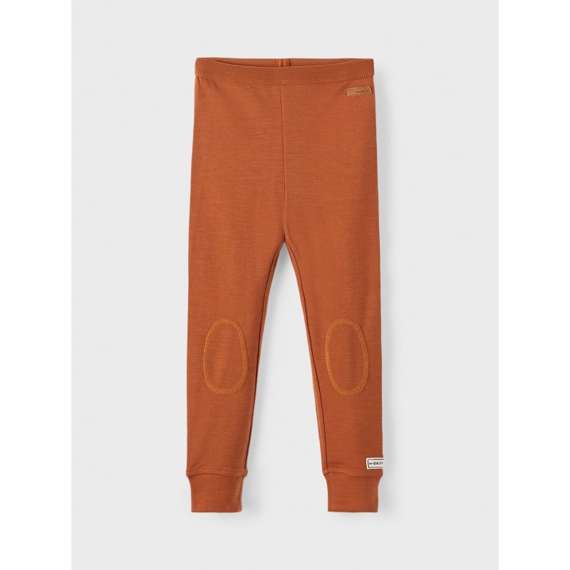 NAME IT MINI WYLA WOOL LONG JOHNS - MOCHA BISQUE