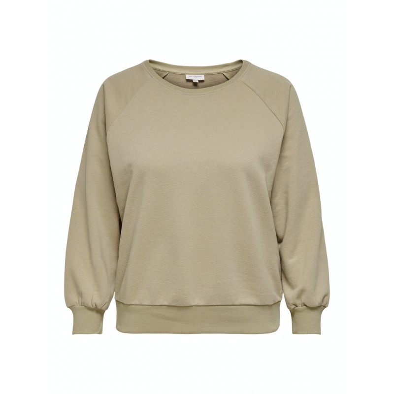 ONLY CARMAKOMA NATALI SWEAT - HUMUS