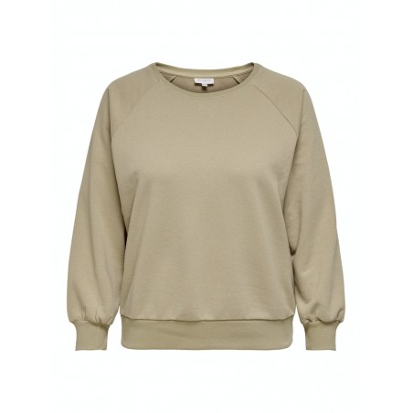 ONLY CARMAKOMA NATALI SWEAT - HUMUS