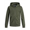 JACK & JONES Junior Zip Hoodie - Forest Night