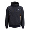 JACK & JONES KOBE ZIP HOODIE - NAVY BLAZER
