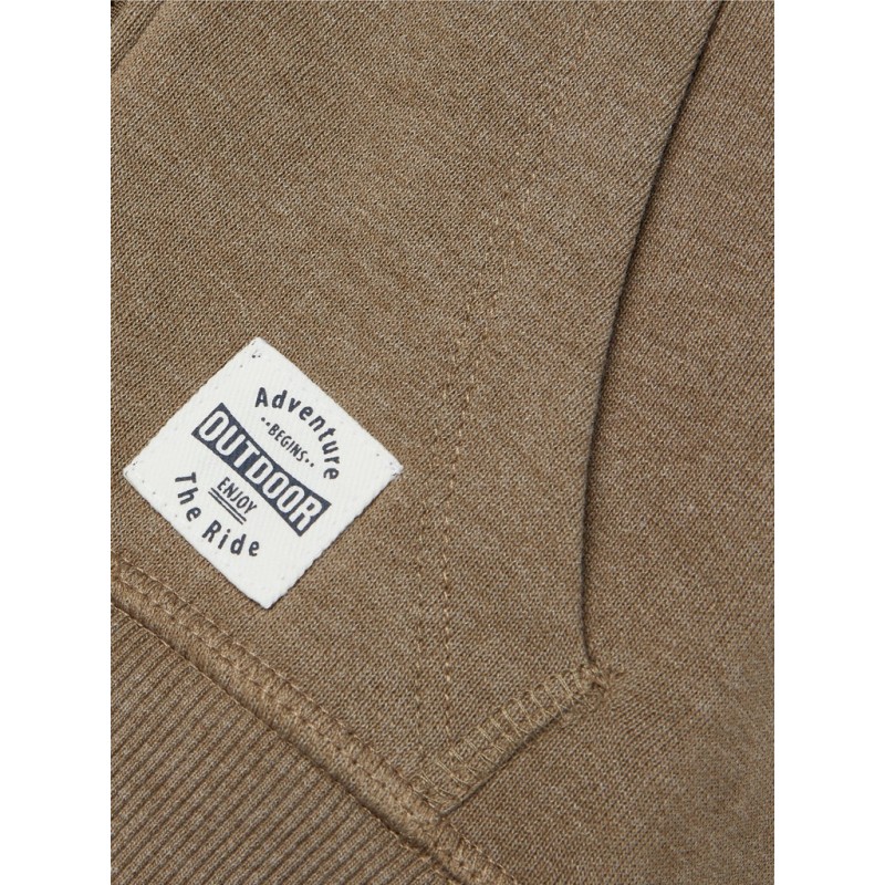 NAME IT KIDS NNATOM L/S SWEAT CARD W. HOOD - STONE GRAY