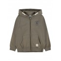 NAME IT KIDS NNATOM L/S SWEAT CARD W. HOOD - STONE GRAY