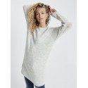 ONLY Carol L/S Strik Kjole - Light Grey Melange