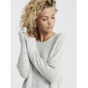 ONLY Carol L/S Strik Kjole - Light Grey Melange