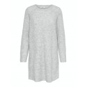 ONLY Carol L/S Strik Kjole - Light Grey Melange
