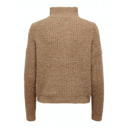 ONLY Emily Strik Zip Pullover - Camel