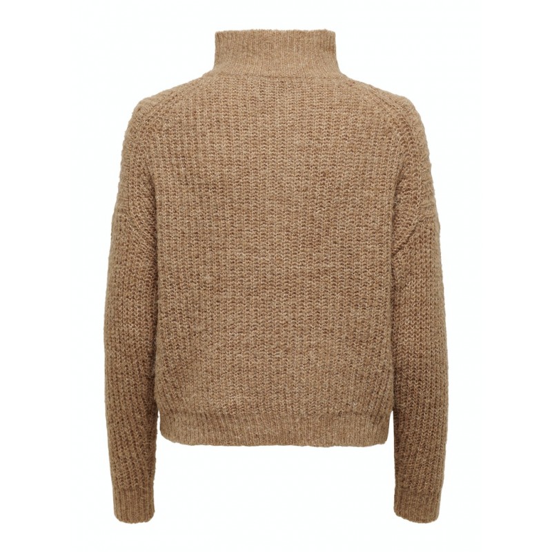 ONLY Emily Strik Zip Pullover - Camel