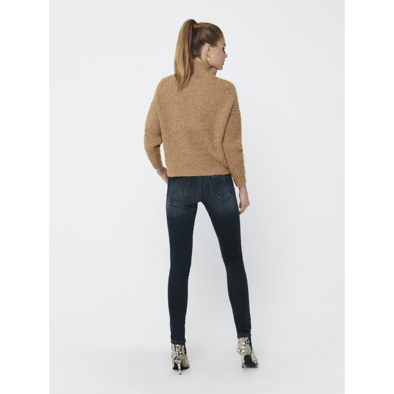 ONLY Emily Strik Zip Pullover - Camel