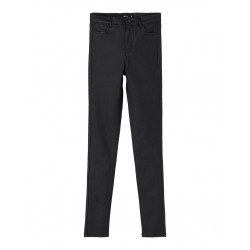 LMTD Coated skinny højtaljet bukser - Black