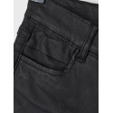 LMTD Coated skinny højtaljet bukser - Black
