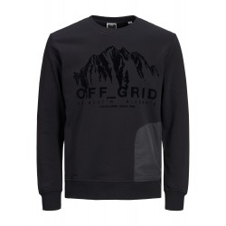 JACK & JONES JR. "OFF GRID" SWEATSHIRT -SORT