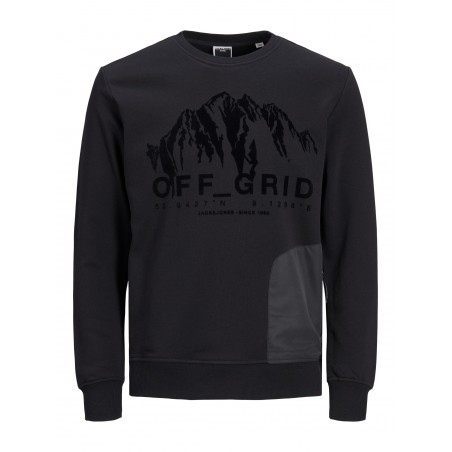 JACK & JONES JR. "OFF GRID" SWEATSHIRT -SORT