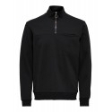 Only & Sons  – Herretøj | Sweatshirt| Highneck Zip | Grå