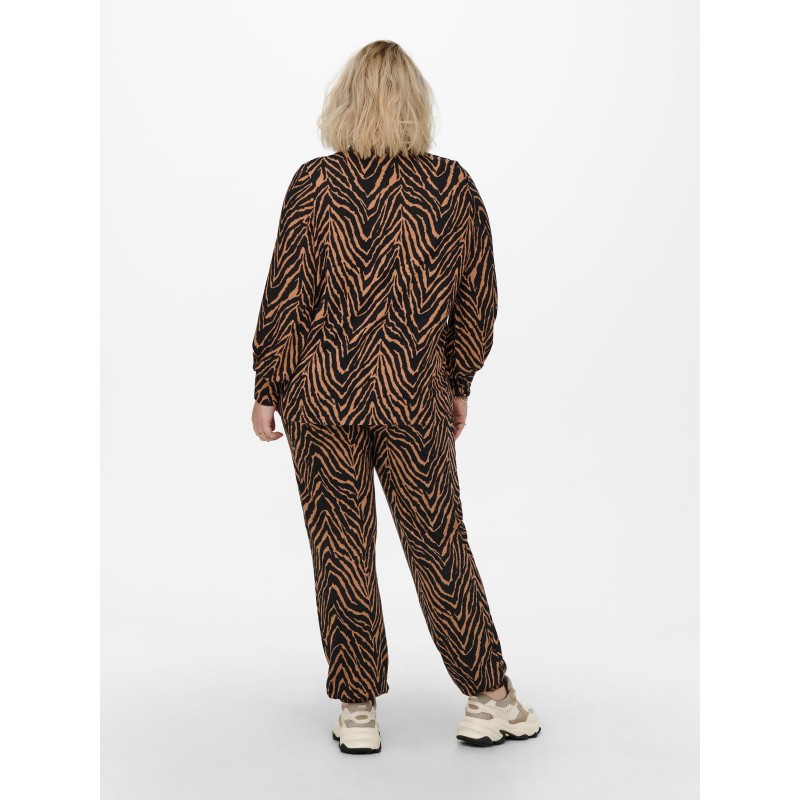 ONLY CARMAKOMA Zebra Bukser - Black/ Brown