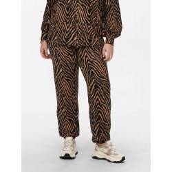 ONLY CARMAKOMA Zebra Bukser - Black/ Brown