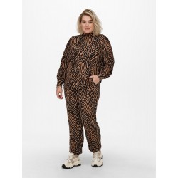 ONLY CARMAKOMA Zebra Bukser - Black/ Brown