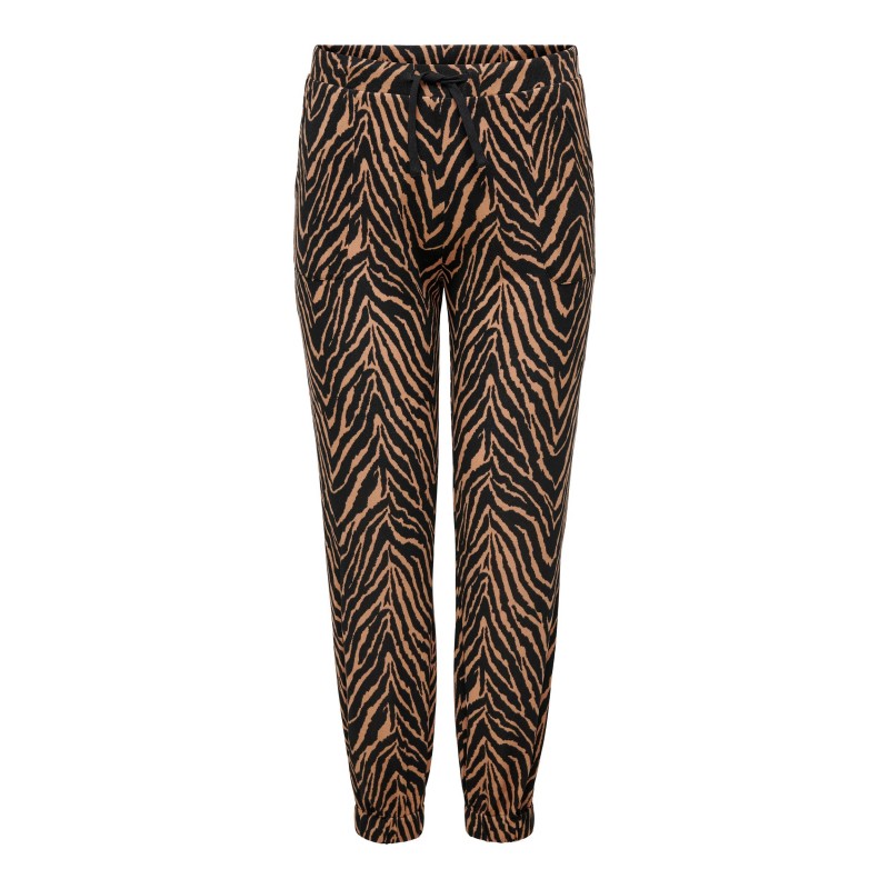 ONLY CARMAKOMA Zebra Bukser - Black/ Brown