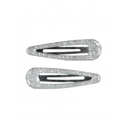 NAME IT 2-pak Glitter Spænder - Sølv