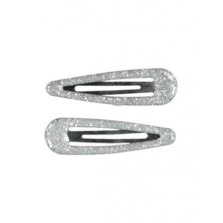 NAME IT 2-pak Glitter Spænder - Sølv