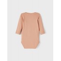 NAME IT BABY Obia langærmet body - Cafè Au Lait