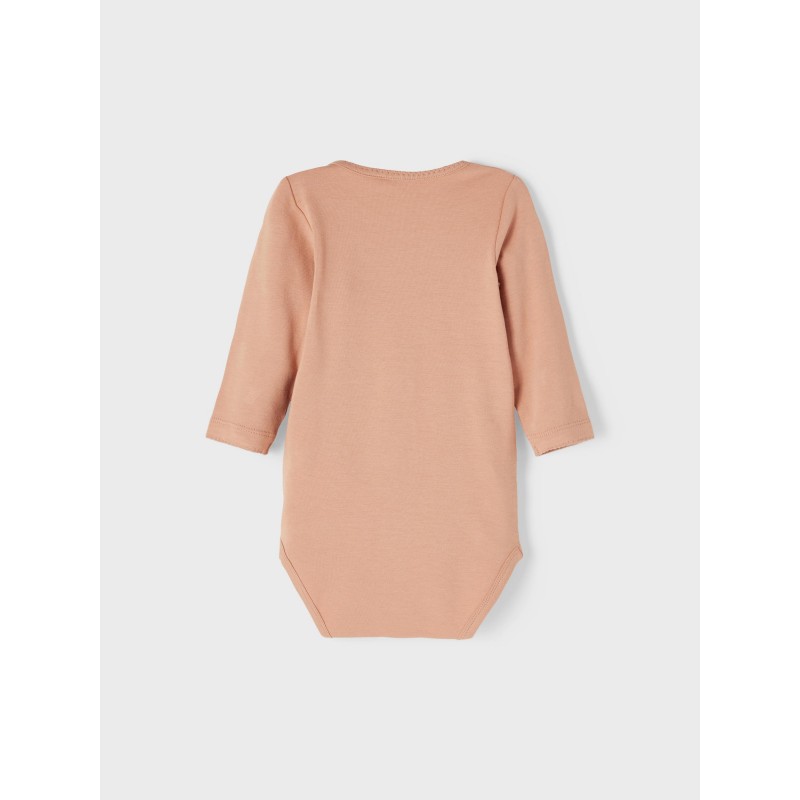 NAME IT BABY Obia langærmet body - Cafè Au Lait