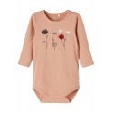 NAME IT BABY Obia langærmet body - Cafè Au Lait