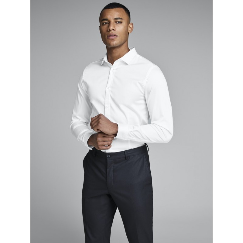 JACK & JONES Langærmet Stretch Skjorte Super Slim - Hvid