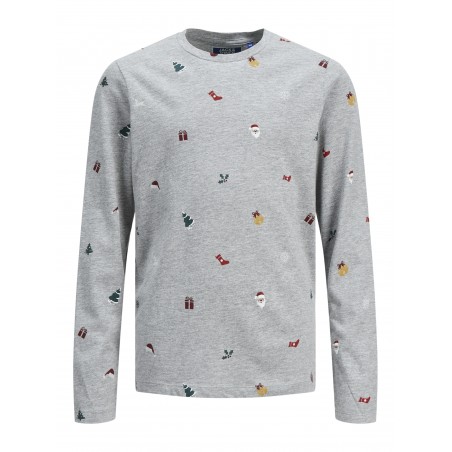 JACK & JONES Junior Jule Nattøjs Sæt - Light Grey Melange