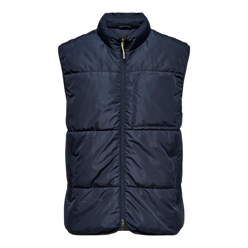 ONLY & SONS JEREMY QUILTED VEST - DARK NAVY