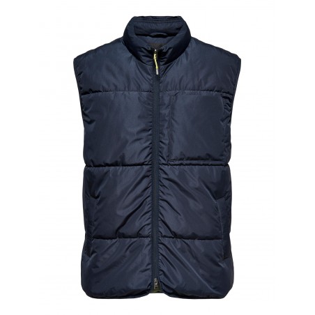 ONLY & SONS JEREMY QUILTED VEST - DARK NAVY